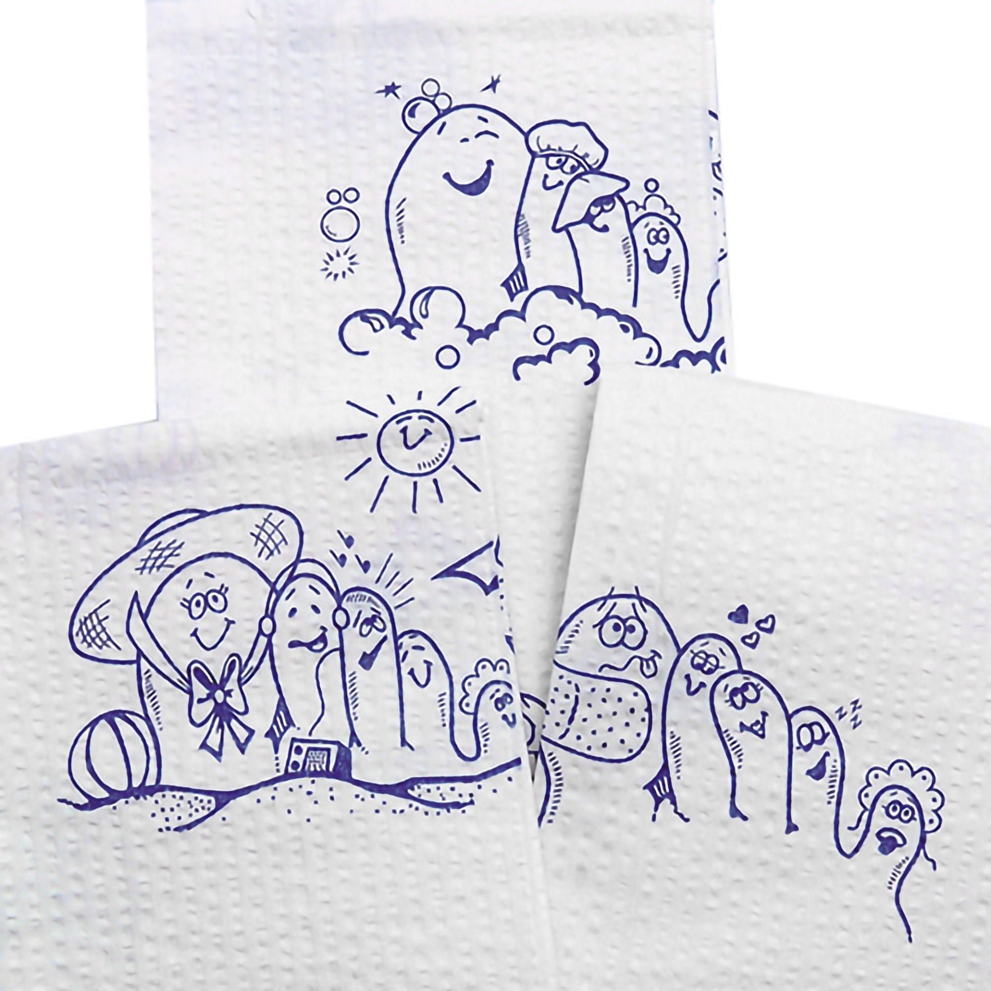 McKesson Nonsterile White / Blue Cartoon Toes Procedure Towel, 13 x 18 Inch-Procedure Towel McKesson 13 W X 18 L Inch White / Blue Cartoon Toes NonSterile