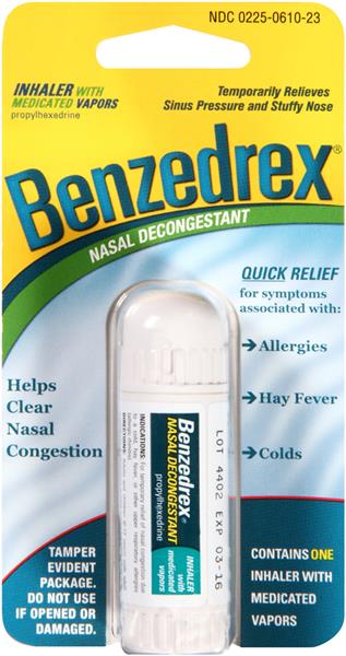 Benzedrex Nasal Decongestant Inhaler-Nasal Decongestant Benzedrex 250 mg Strength Inhalation