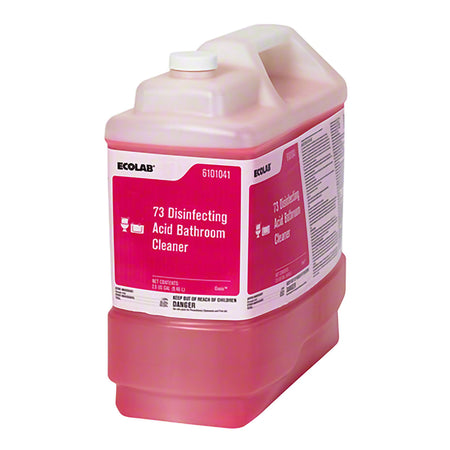 Ecolab 73 Disinfecting Acid Bathroom Cleaner, 2.5 gal.-73 Disinfecting Acid Bathroom Surface Disinfectant Cleaner Acid Based Manual Pour Liquid 2.5 gal. Jug Soap Scent NonSterile