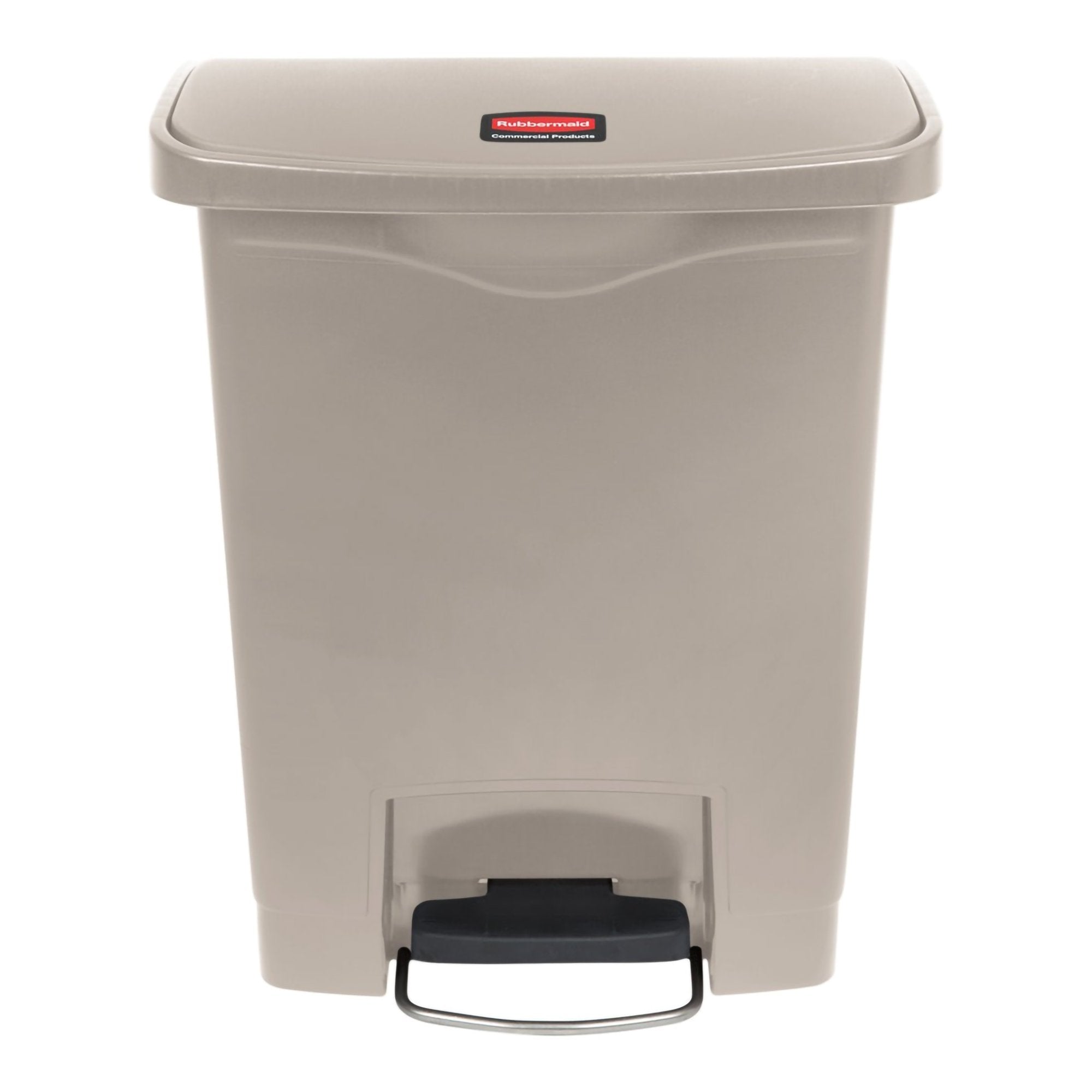 Rubbermaid Slim Jim 8 Gallon Trash Can-Trash Can Rubbermaid Slim Jim 32 Quart / 8 gal. Beige Plastic Rectangular