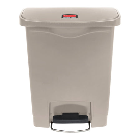 Rubbermaid Slim Jim 8 Gallon Trash Can-Trash Can Rubbermaid Slim Jim 32 Quart / 8 gal. Beige Plastic Rectangular
