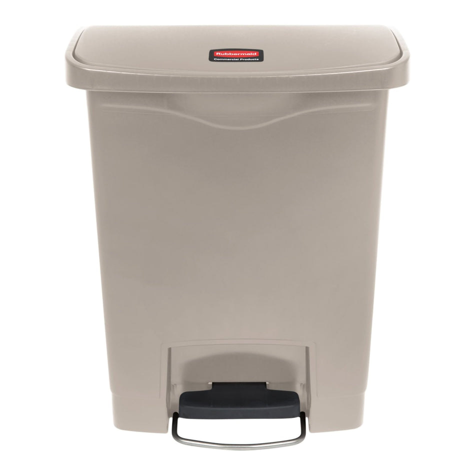 Rubbermaid Slim Jim 8 Gallon Trash Can-Trash Can Rubbermaid Slim Jim 32 Quart / 8 gal. Beige Plastic Rectangular