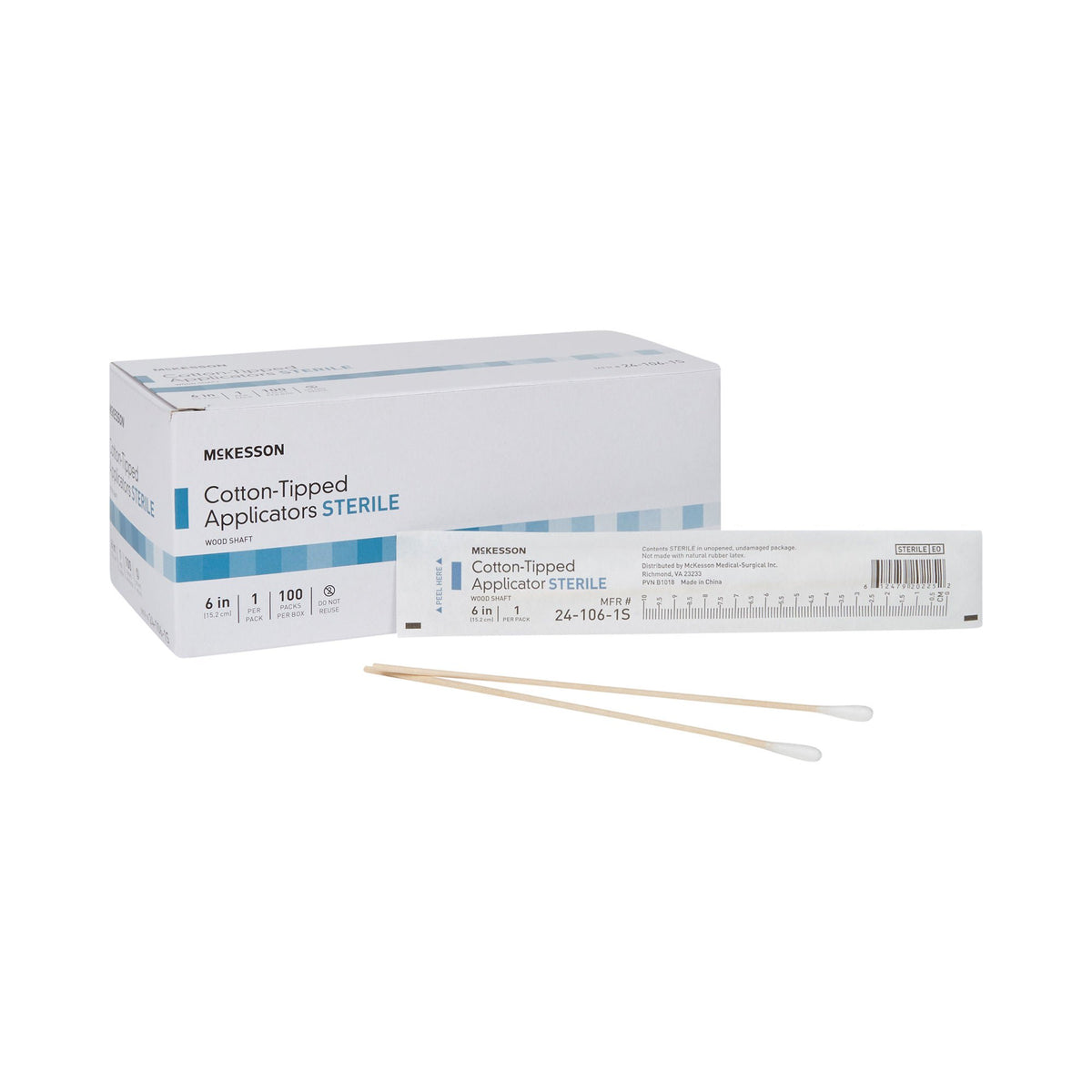 McKesson Sterile Swabsticks, Cotton Tip, 6 Inch Wood Shaft - Wound Care>General Wound Care>Applicators>Applicators and Swa...