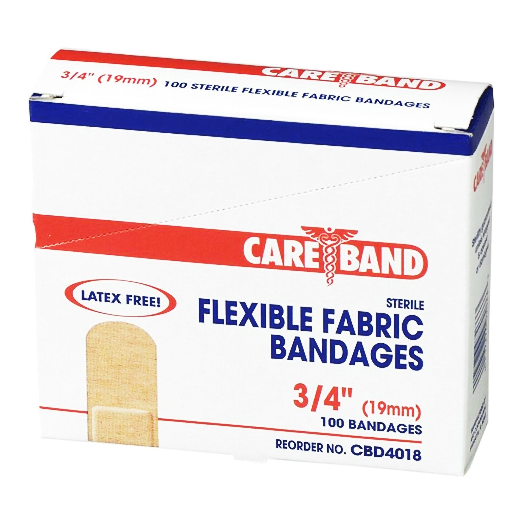 Careband Tan Fabric Adhesive Strip, 3/4 x 3 Inch-Adhesive Strip Careband 3/4 X 3 Inch Fabric Rectangle Tan Sterile