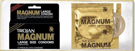 Trojan Magnum Lubricated Latex Condom, Large-Condom Trojan Magnum Lubricated Large 12 per Box