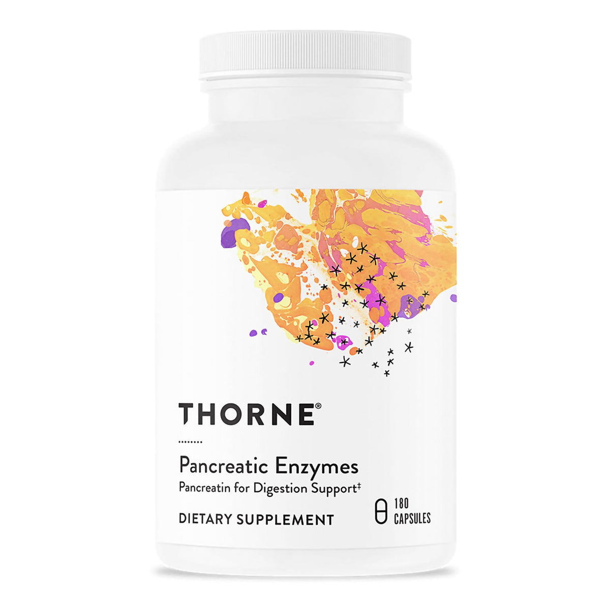 Thorne Pancreatic Enzymes Pancreatin for Digestion Support Dietary Supplement-Dietary Supplement THORNE Pancreatic Enzymes Pancreatin (Porcine) 1 Gram Strength Capsule 180 Per Bottle