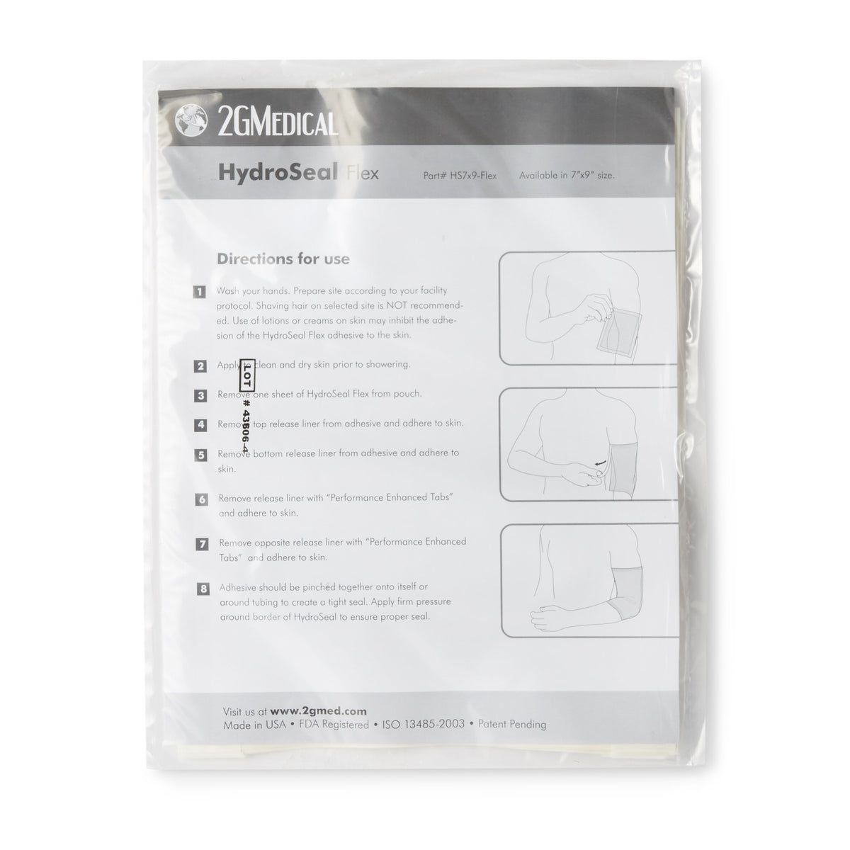 HydroSeal Wound Protector, 7 x 9 Inch-IV Site Barrier Protector HydroSeal 7 X 9 Inch