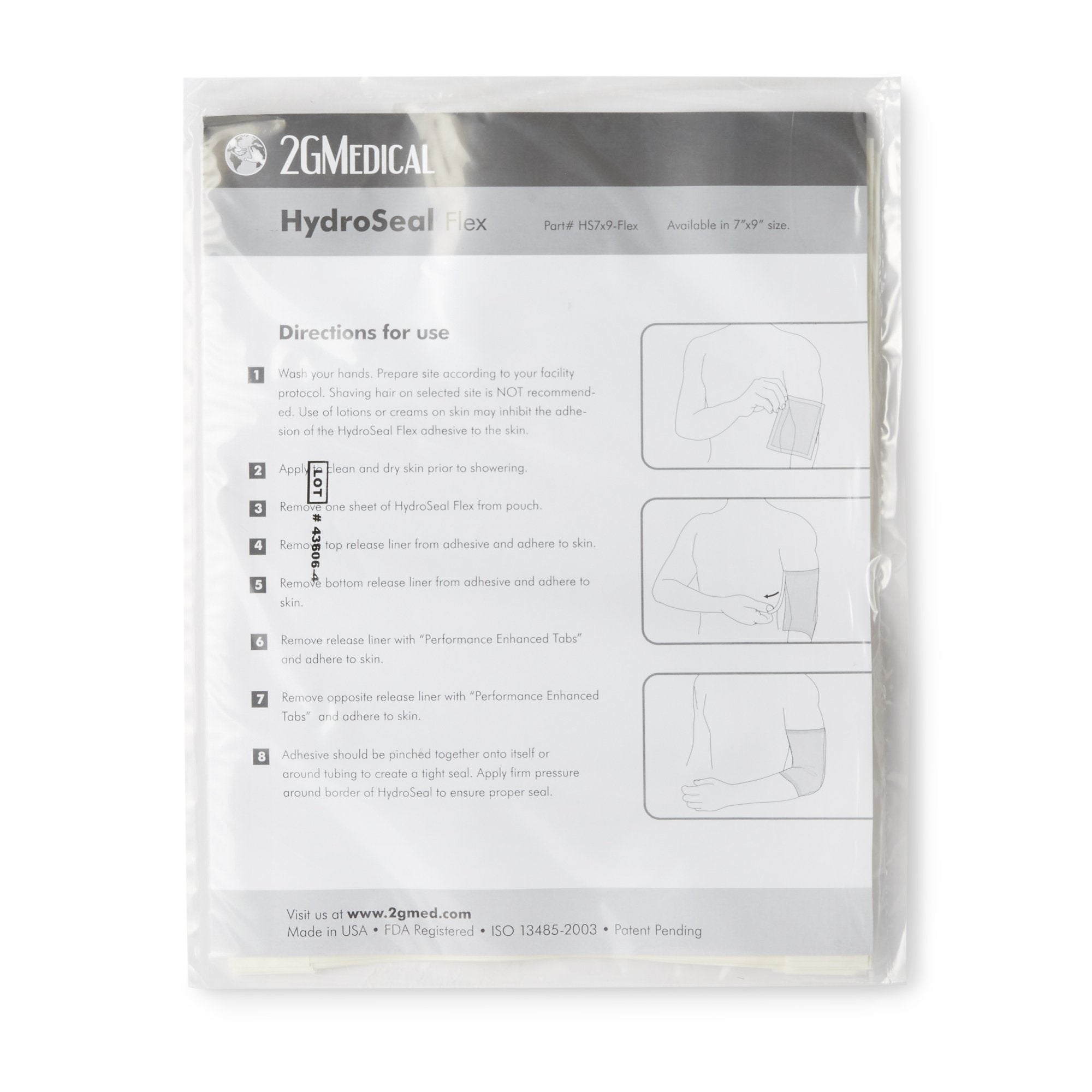 HydroSeal Wound Protector, 7 x 9 Inch-IV Site Barrier Protector HydroSeal 7 X 9 Inch
