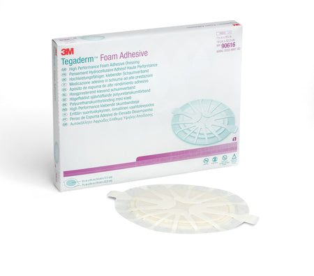3M Tegaderm High Performance Adhesive with Border Foam Dressing, 7 x 8 Inch Oval-Foam Dressing 3M Tegaderm High Performance 7-1/2 X 8-3/4 Inch With Border Film Backing Acrylic Adhesive Oval Sterile