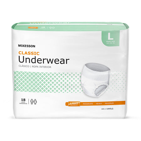 McKesson Classic Light Absorbency Incontinence Underwear, Large - Incontinence>Adult Briefs and Protective Undergarments -...