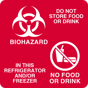 United Ad Biohazard "Do Not Store Food or Drink in This Refrigerator and/or Freezer" Magnetic Sign-Magnetic Sign Caution Do Not Store Food Or Drink Biohazard In The Refrigerator and Or Freezer No Food No Drink