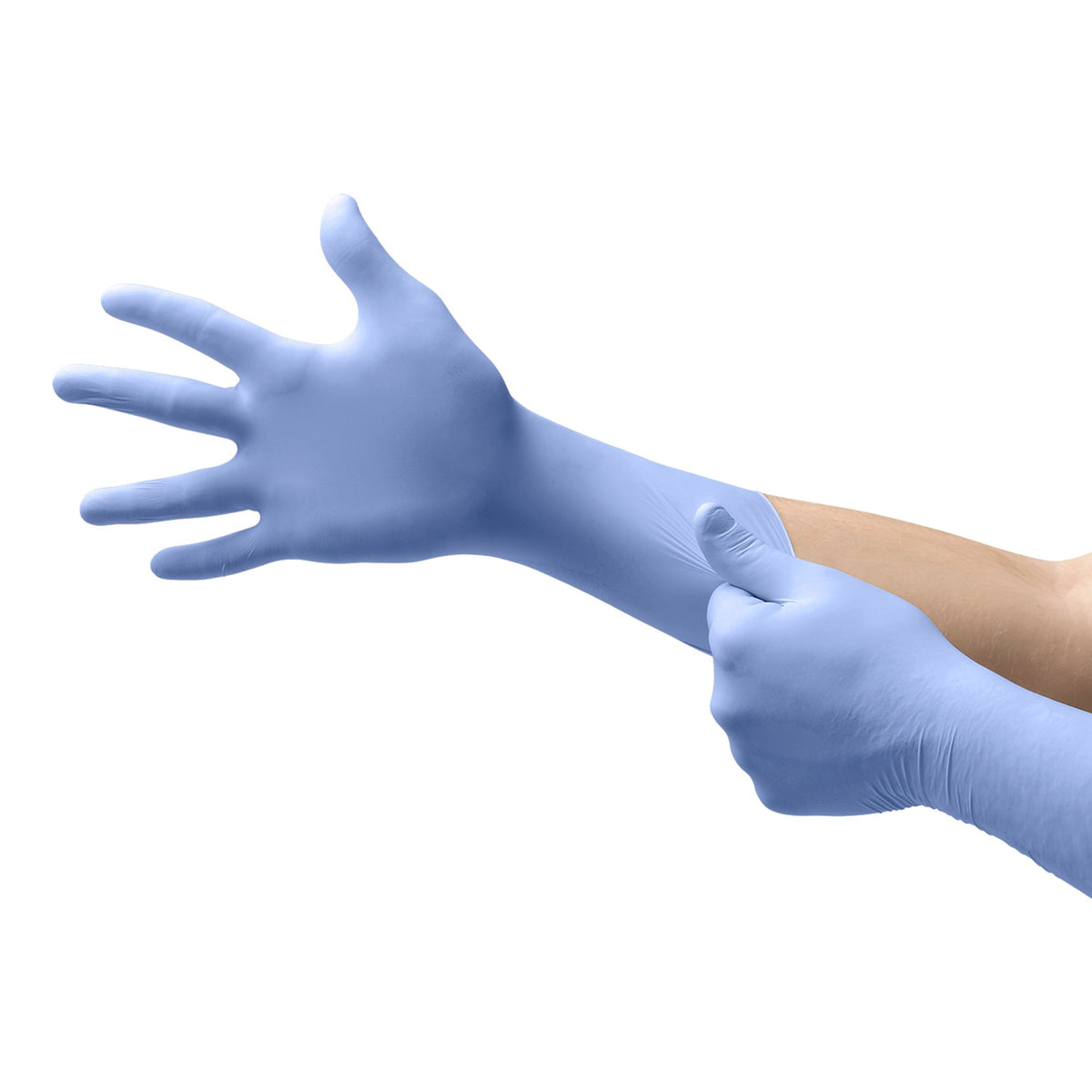 FreeForm EC Nitrile Extended Cuff Length Exam Glove, Medium, Blue-Exam Glove FreeForm EC Medium NonSterile Nitrile Extended Cuff Length Textured Fingertips Blue Not Rated