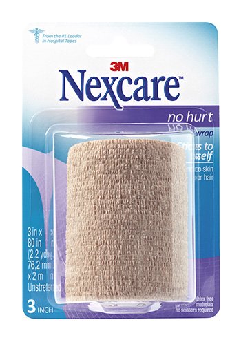 3M Nexcare No Hurt Hypoallergenic Material Medical Tape, 3 Inch x 2-1/5 Yard, Tan-Cohesive Bandage Nexcare No Hurt 3 Inch X 2-1/5 Yard Self-Adherent Closure Tan NonSterile Standard Compression