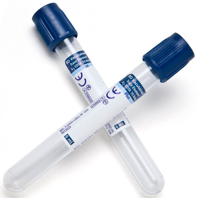 TUBE, BLD COL K2EDTA RBLU 6ML PLAS VACUTAINER (100/PK 10PK/C