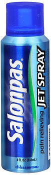 Salonpas Pain Relieving Jet Spray, 4-ounce spray can-Topical Pain Relief Salonpas 3% - 10% Strength Menthol / Methyl Salicylate Spray 4 oz.