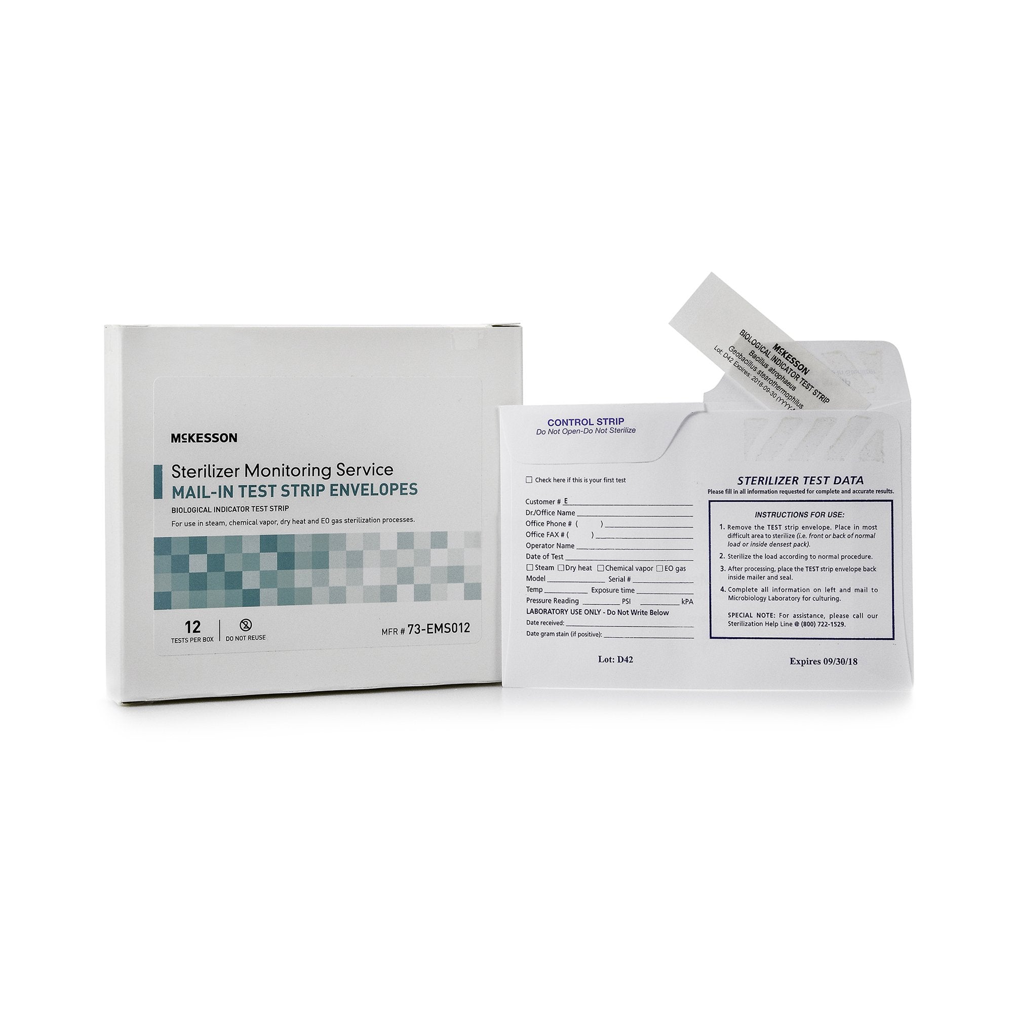McKesson Sterilizer Monitoring Mail-In Service-McKesson Sterilizer Monitoring Mail-In Service Steam / EO Gas / Dry Heat / Chemical Vapor