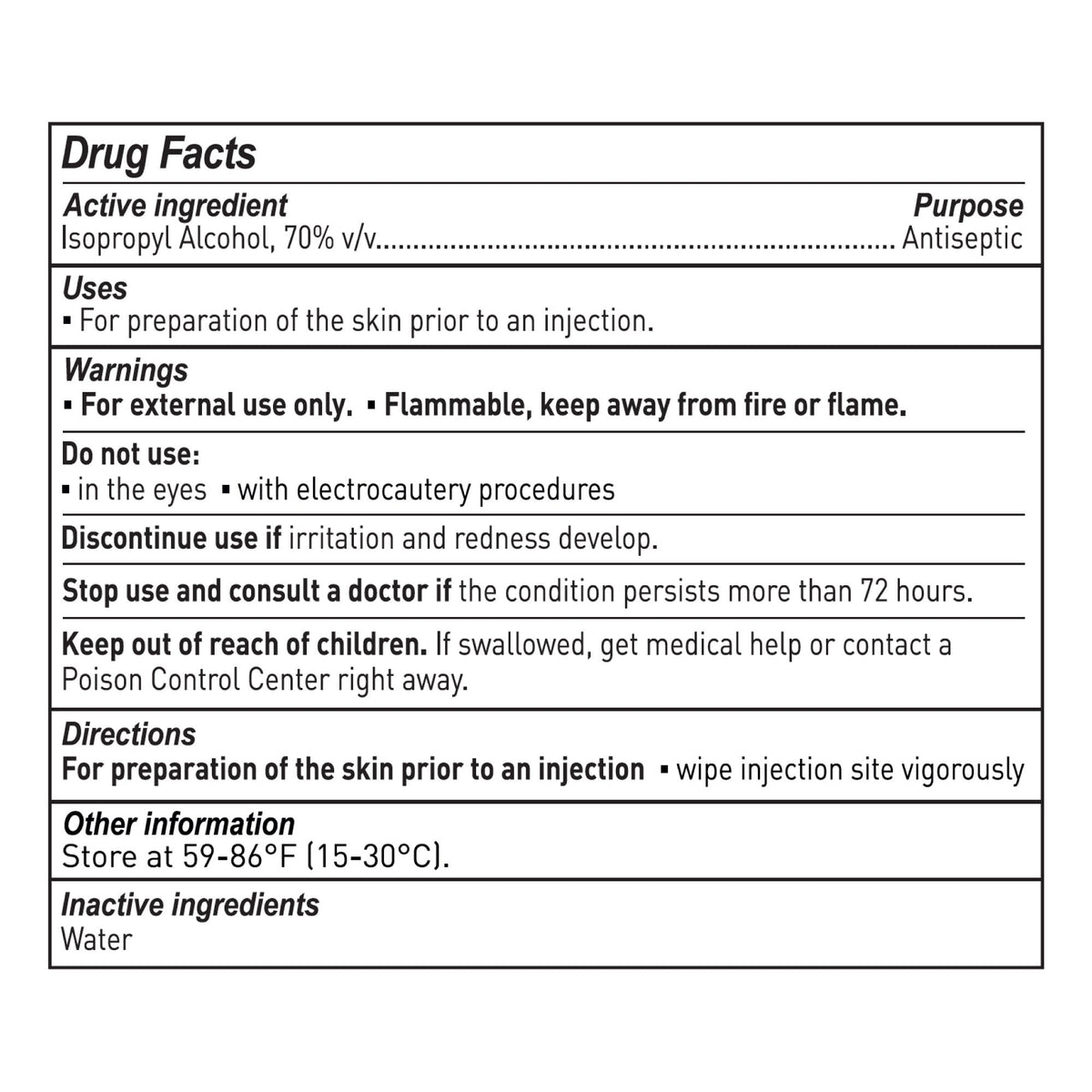 McKesson Impregnated Swabstick, 70% Isopropyl Alcohol-Impregnated Swabstick McKesson 70% Strength Isopropyl Alcohol Individual Packet Sterile