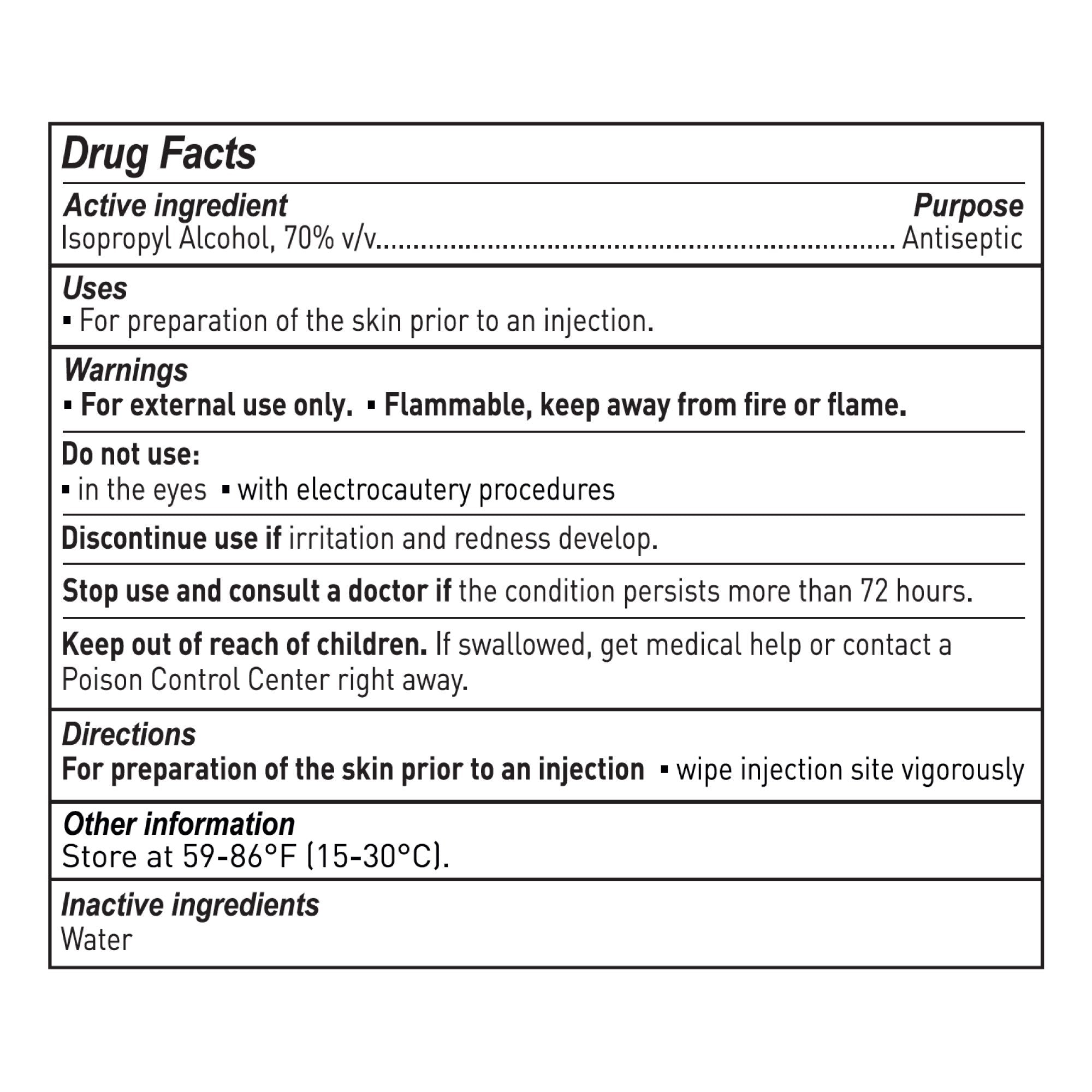 McKesson Impregnated Swabstick, 70% Isopropyl Alcohol-Impregnated Swabstick McKesson 70% Strength Isopropyl Alcohol Individual Packet Sterile