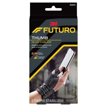 3M Futuro Deluxe Thumb Stabilizer, Small / Medium-Thumb Stabilizer 3M Futuro Deluxe Adult Small / Medium Lacing System Left or Right Hand Black