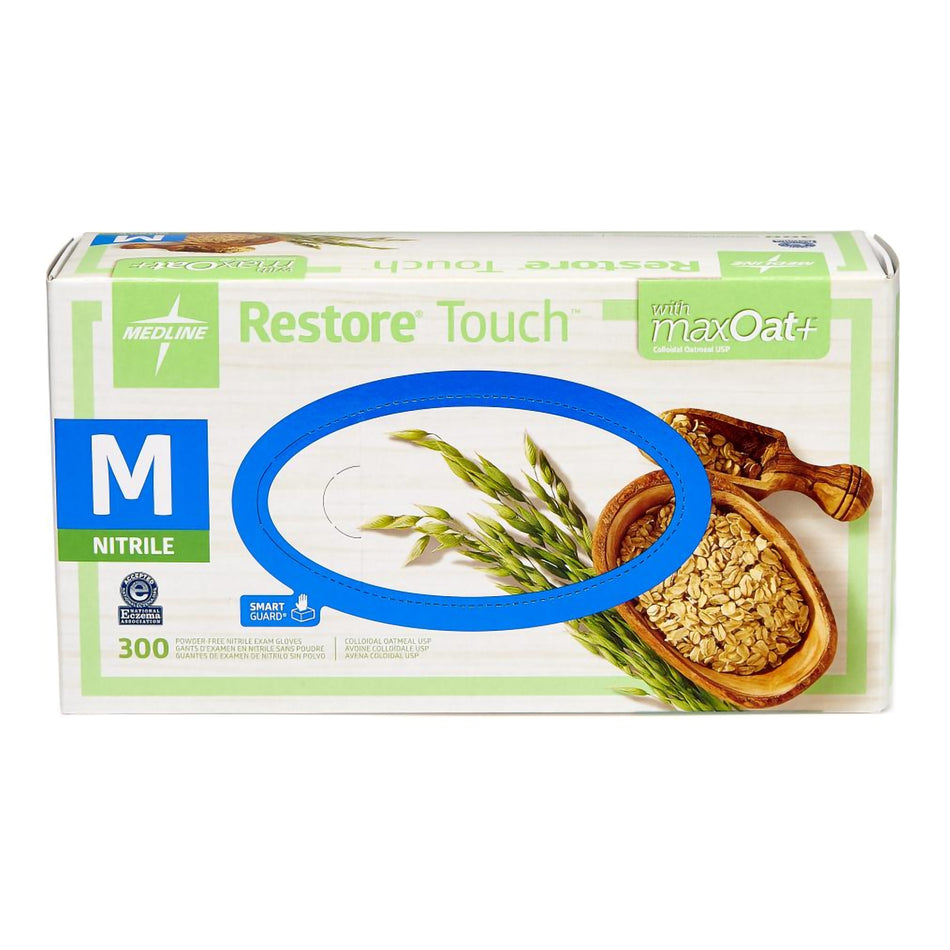 Restore� Touch Nitrile Exam Glove, Green, Medium-Exam Glove Restore� Touch Medium NonSterile Nitrile Standard Cuff Length Textured Fingertips Green Chemo Tested