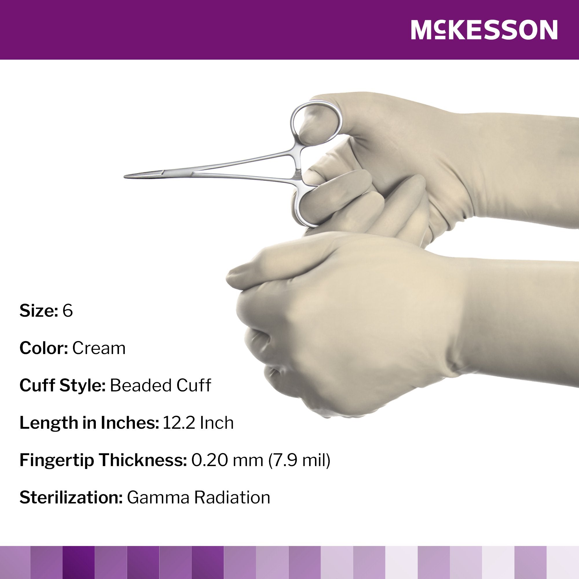 McKesson Perry Polychloroprene Surgical Glove, Size 6, Cream-Surgical Glove McKesson Perry Synthetic Surgical Gloves Size 6 Sterile Polychloroprene Standard Cuff Length Smooth Cream Chemo Tested