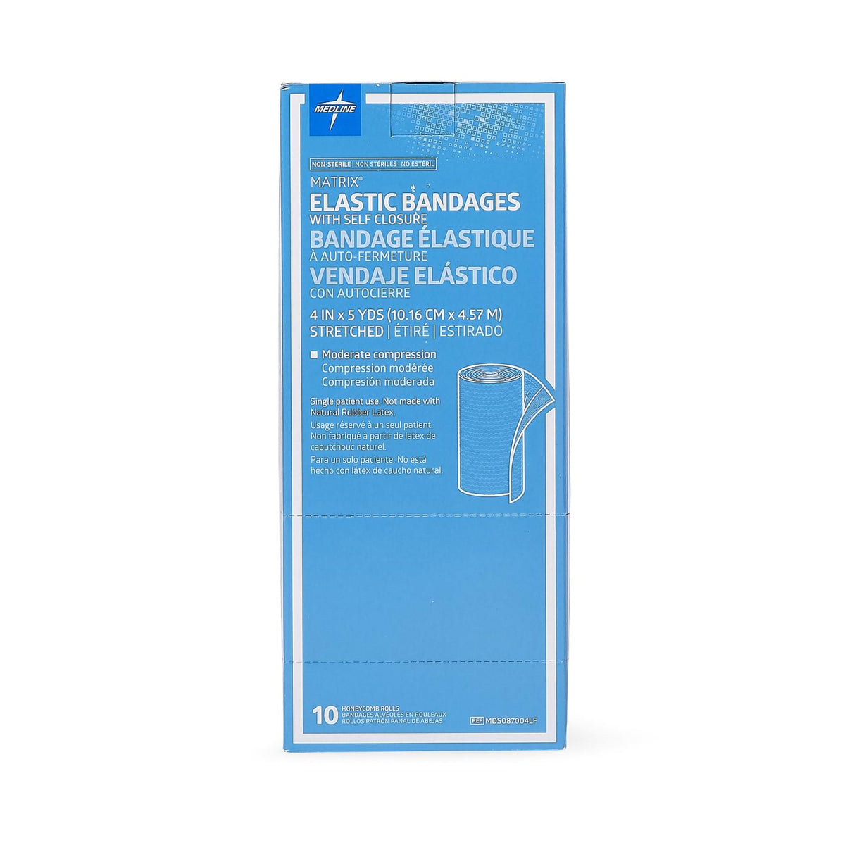 Matrix Double Hook and Loop Closure Elastic Bandage, 4 Inch x 5 Yard-Elastic Bandage Matrix 4 Inch X 5 Yard Double Hook and Loop Closure Natural NonSterile Medium Compression