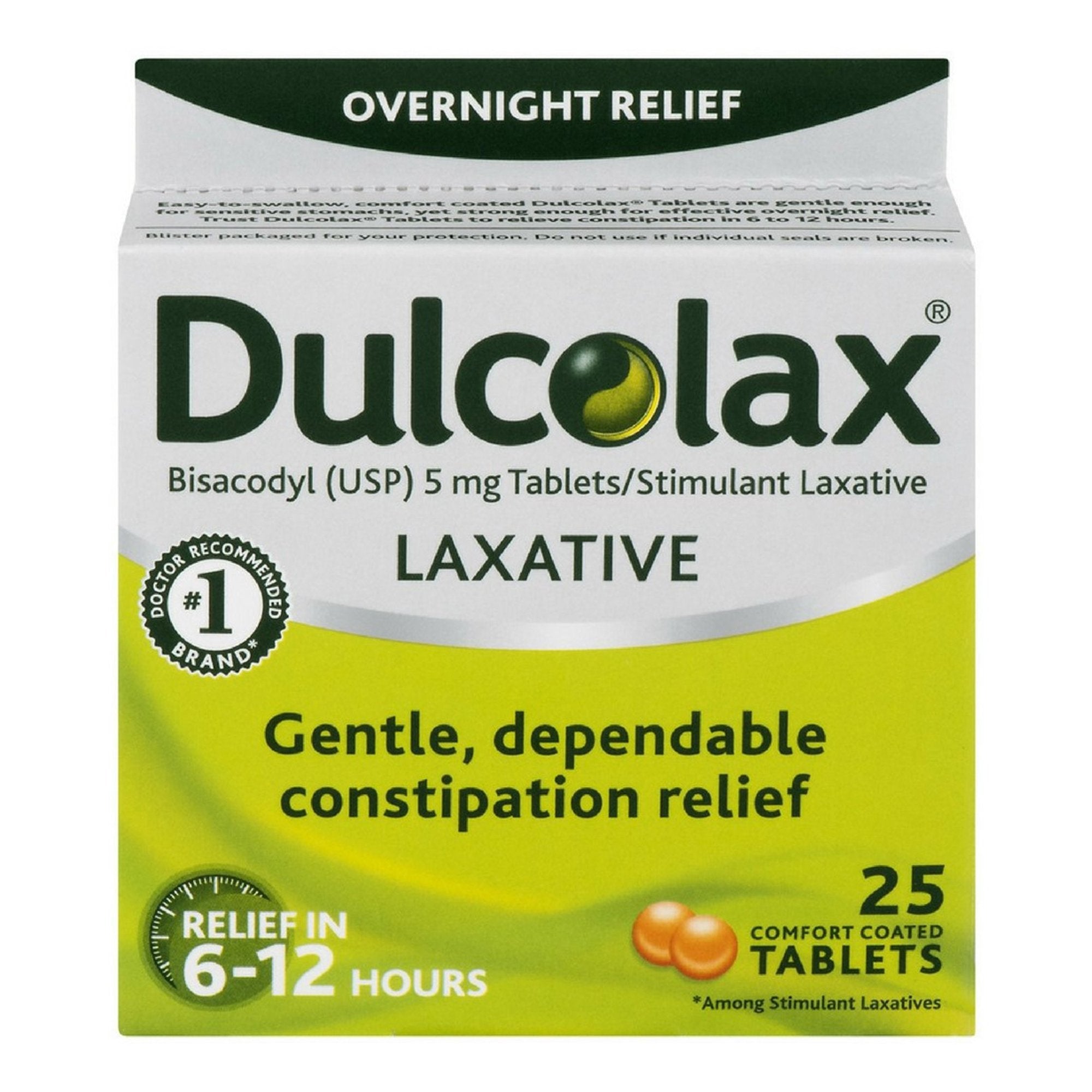 Dulcolax Bisacodyl Laxative-Laxative Dulcolax Tablet 25 per Box 5 mg Strength Bisacodyl USP
