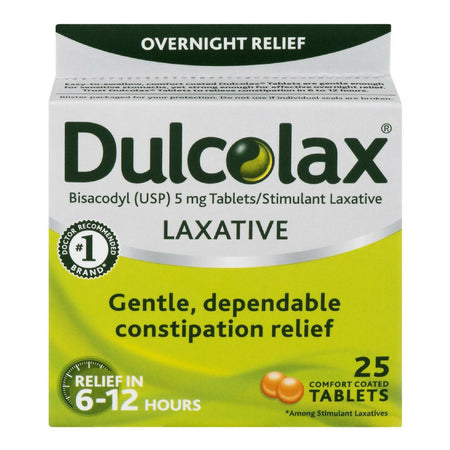 Dulcolax Bisacodyl Laxative-Laxative Dulcolax Tablet 25 per Box 5 mg Strength Bisacodyl USP