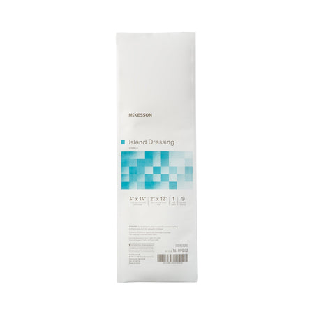 McKesson White Adhesive Dressing, 4 x 14 Inch-Island Dressing McKesson 4 X 14 Inch Rectangle Sterile