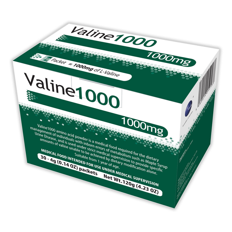 Valine1000 Medical Food for the Dietary Management of MSUD-Oral Supplement Valine 1000 Unflavored Powder 4 Gram Individual Packet