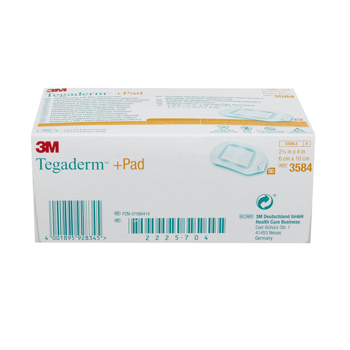3M Tegaderm Transparent Film Dressing with Pad, 2-3/8 x 4 Inch-Transparent Film Dressing with Pad 3M Tegaderm 2-3/8 X 4 Inch Frame Style Delivery Rectangle Sterile