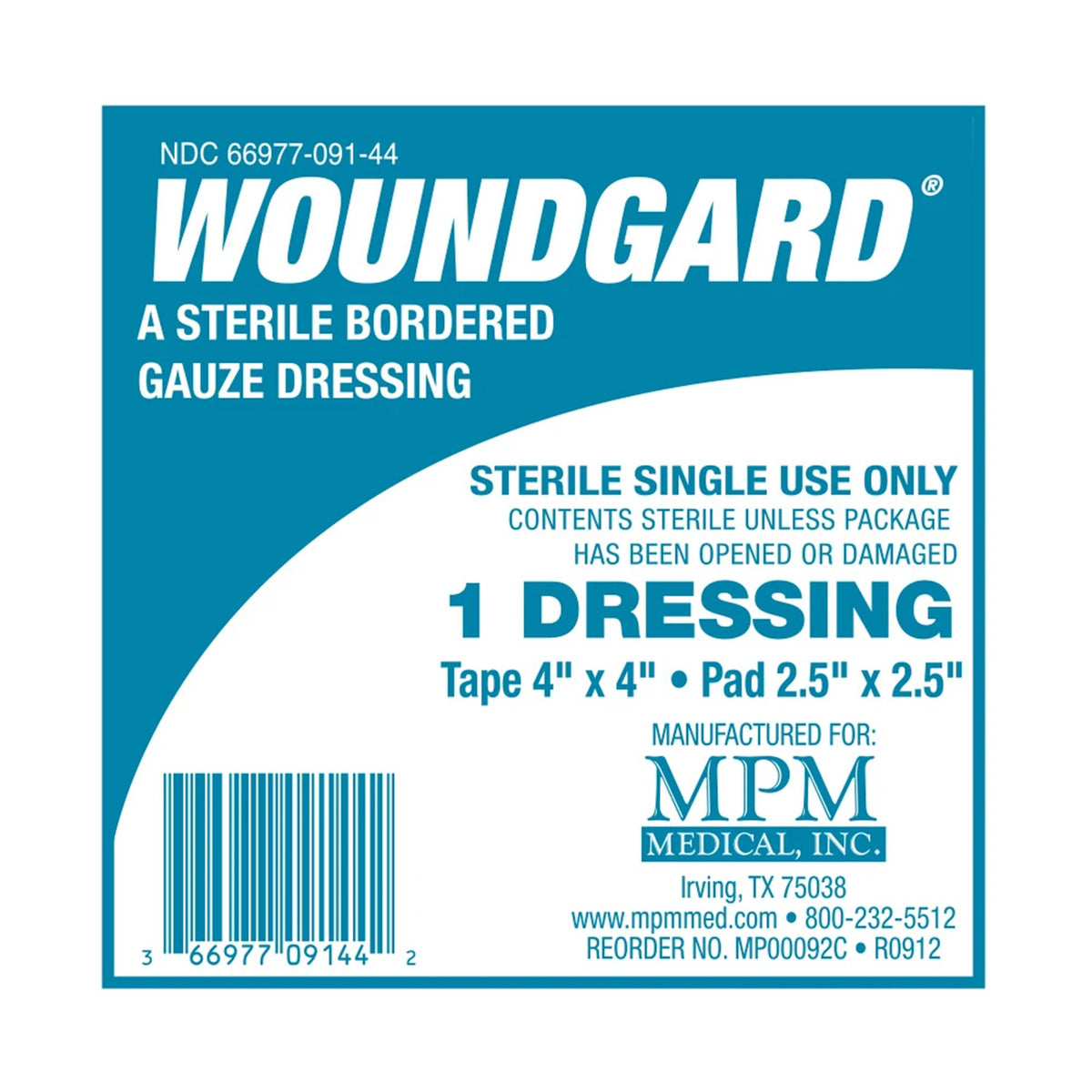 WoundGard White Adhesive Dressing, 4 x 4 Inch-Island Dressing WoundGard 4 X 4 Inch Square Sterile