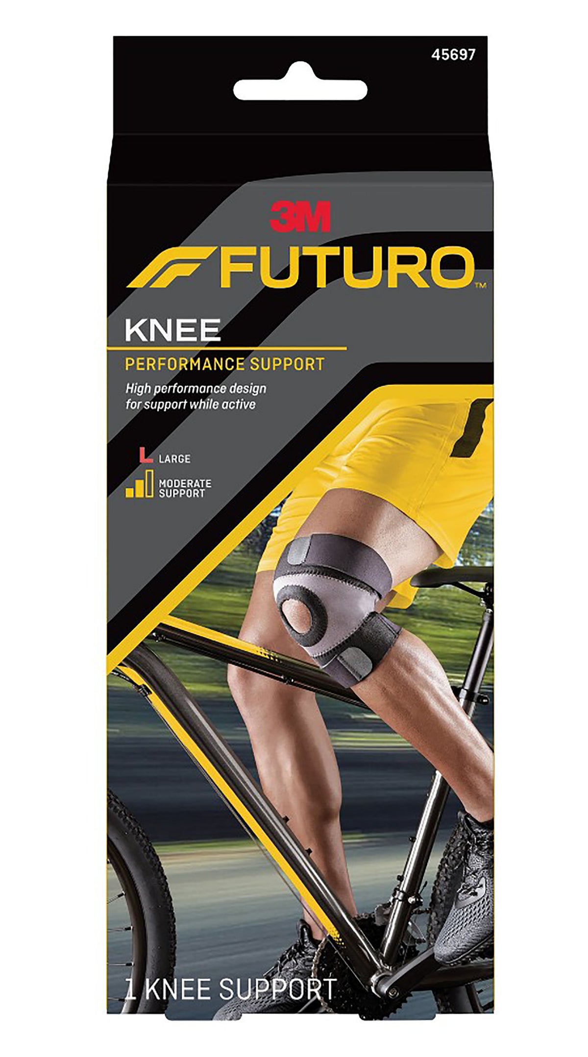 3M Futuro Sport Moisture Control Knee Brace, Large-Knee Brace 3M Futuro Sport Moisture Control Large Pull-On / Hook and Loop Strap Closure 17 to 19 Inch Knee Circumference Left or Right Knee
