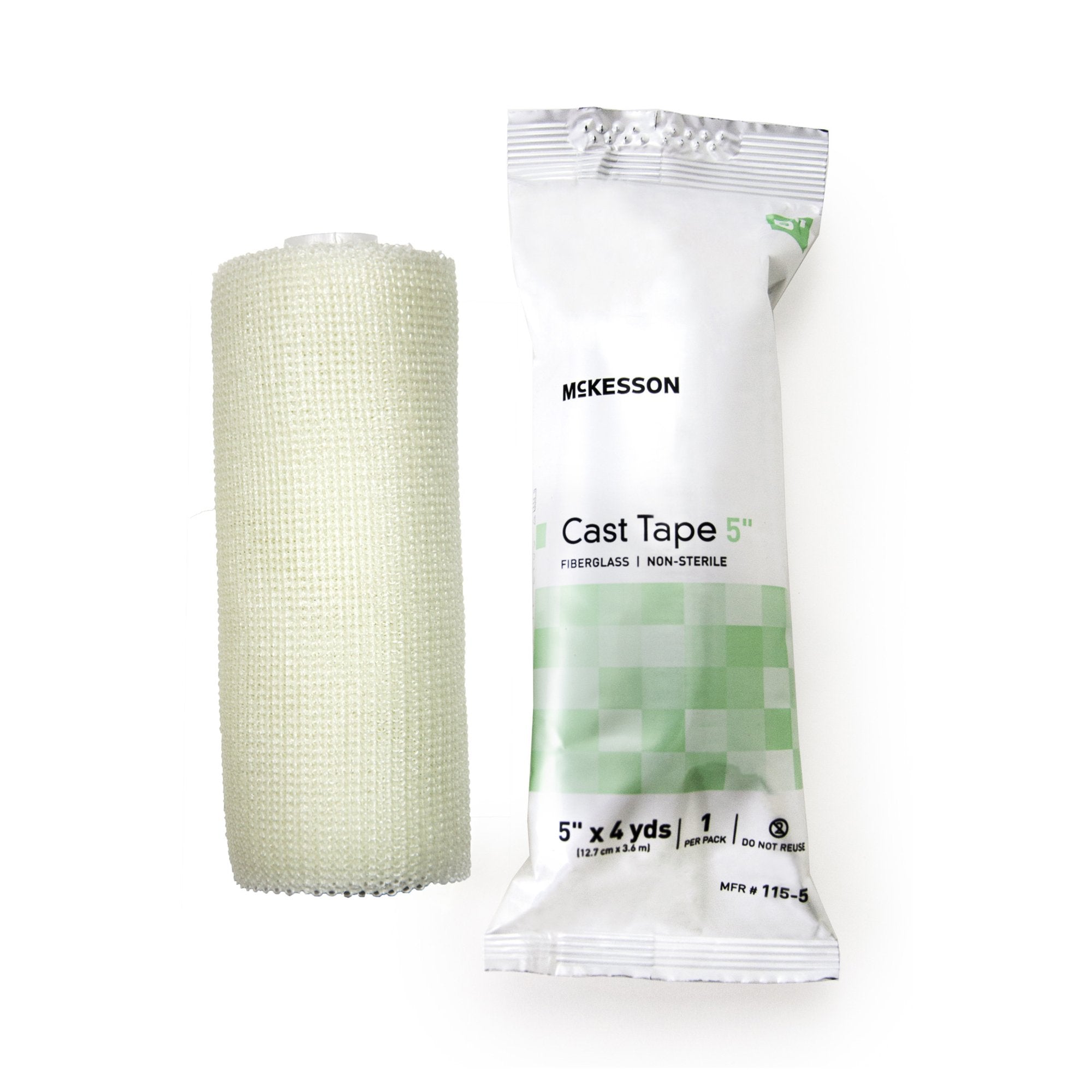 McKesson White Plaster Bandage, 5 Inch x 4 Yard-Cast Tape McKesson 5 Inch X 12 Foot Fiberglass White