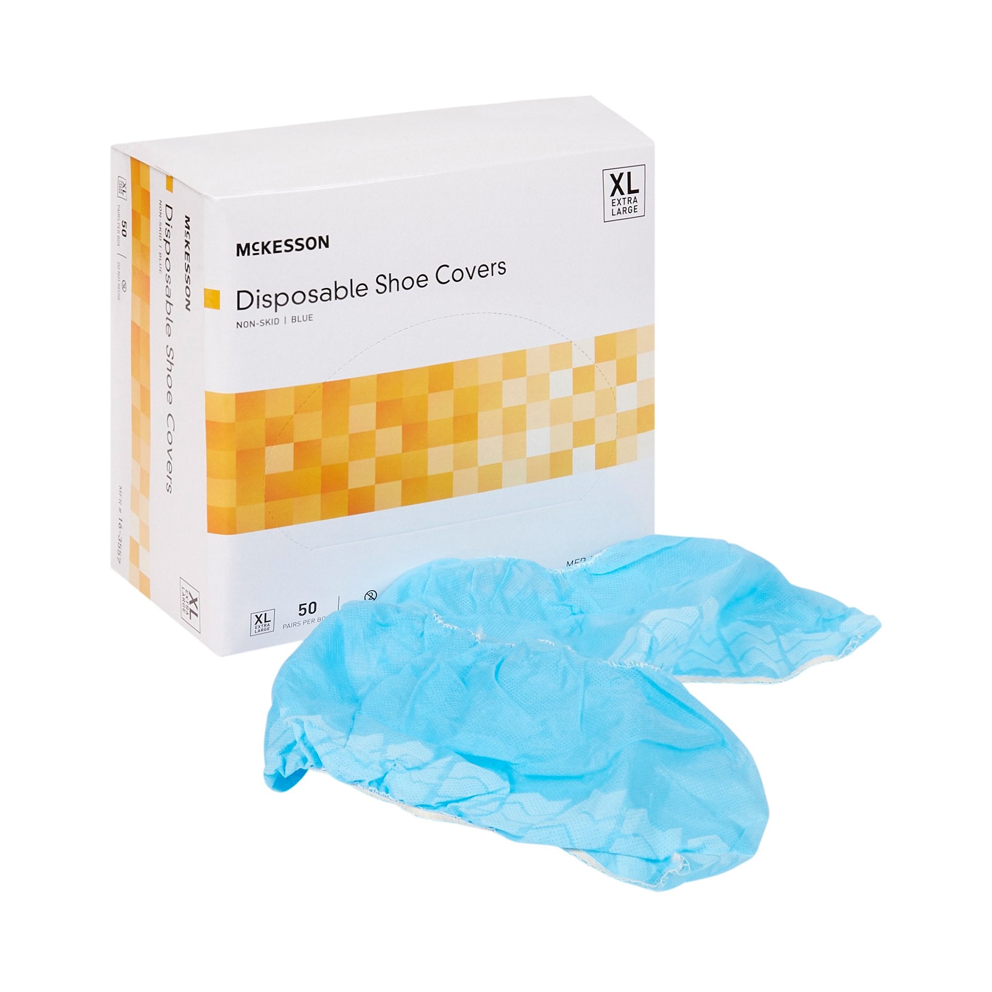 McKesson Shoe Covers, Non-Skid Sole, Blue, Non-Sterile, X-Large-Shoe Cover McKesson X-Large Shoe High Nonskid Sole Blue NonSterile