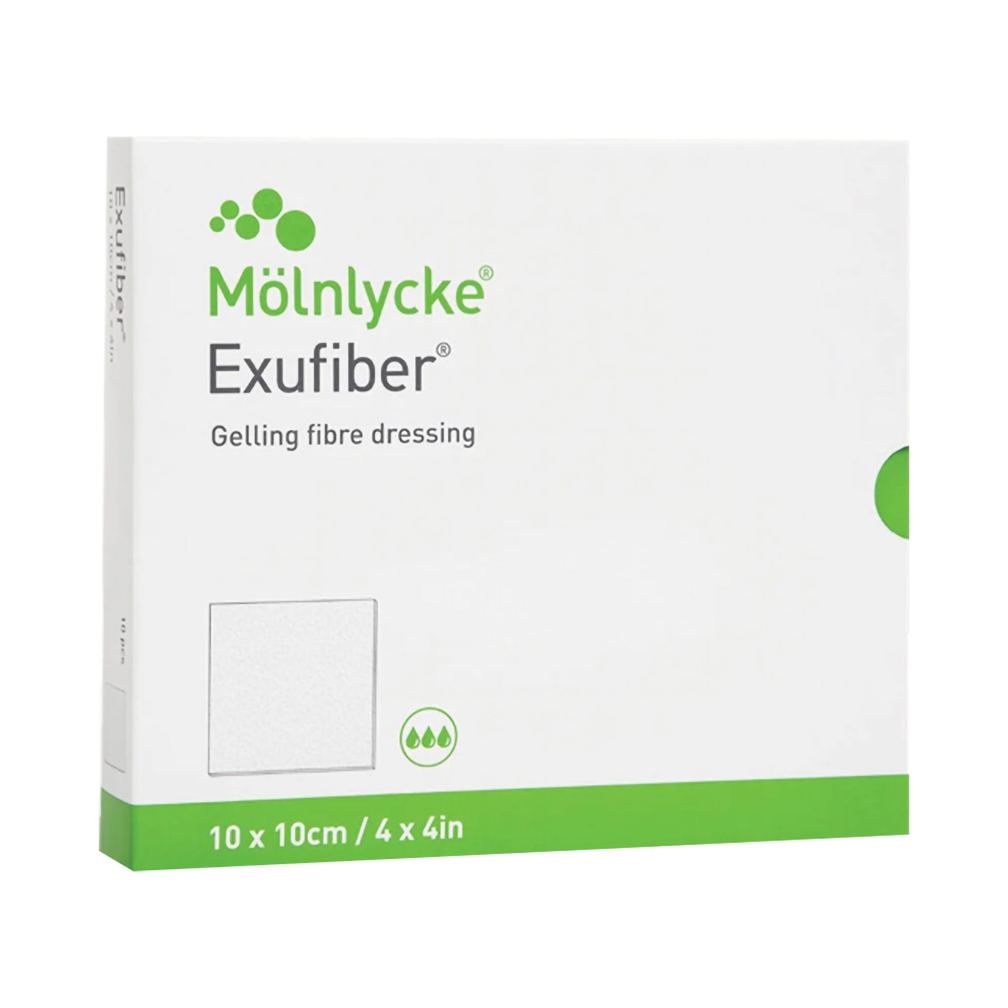 Exufiber Gelling Fiber Dressing, 15 x 15 Centimeter-Gelling Fiber Dressing Exufiber 6 X 6 Inch Square