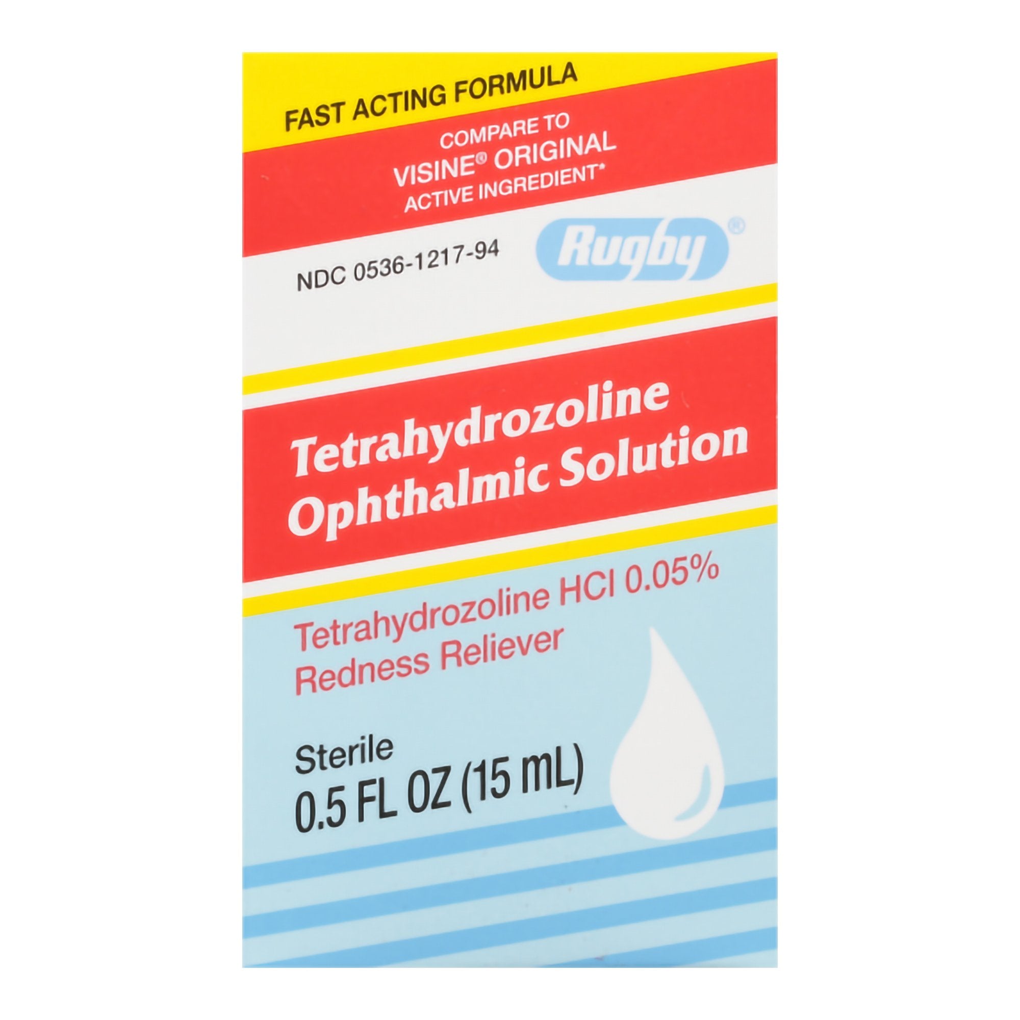 Rugby Tetrahydrozoline Ophthalmic Solution-Irritated Eye Relief 0.5 oz. Eye Drops