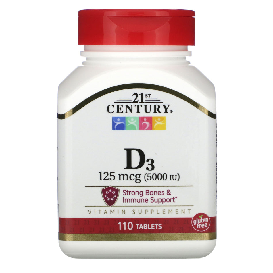 21st Century Vitamin D-3 / Calcium Supplement-"Vitamin Supplement 21st Century Vitamin D / Calcium 5,000 IU Strength Tablet 110 per Bottle"