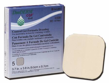 DuoDerm� CGF� Hydrocolloid Dressing, 6 x 6 Inch-Hydrocolloid Dressing DuoDERM� CGF� Foam Backing 6 X 6 Inch Square Hydrocolloid