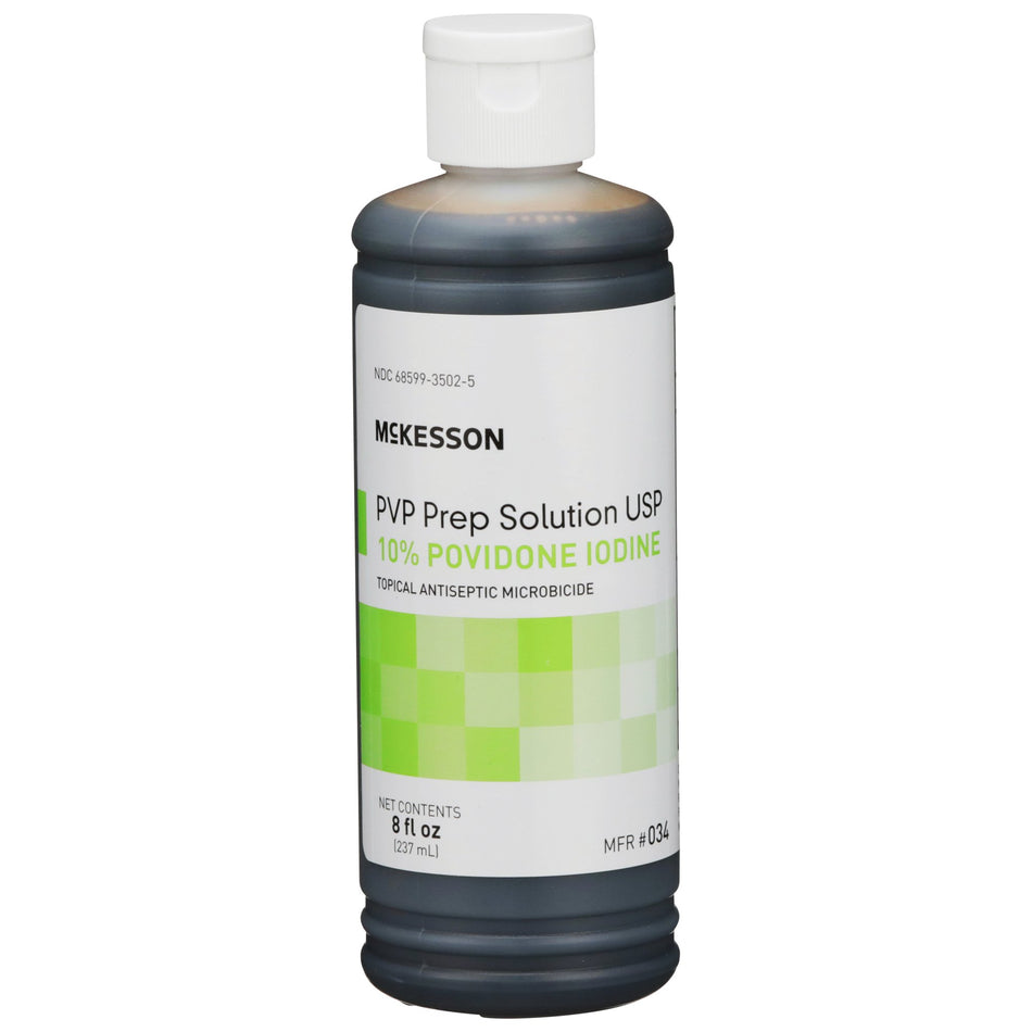 McKesson Microbicide Antiseptic PVP Scrub Solution, 8-ounce bottle-Skin Prep Solution McKesson 8 oz. Flip-Top Bottle 10% Strength Povidone-Iodine NonSterile