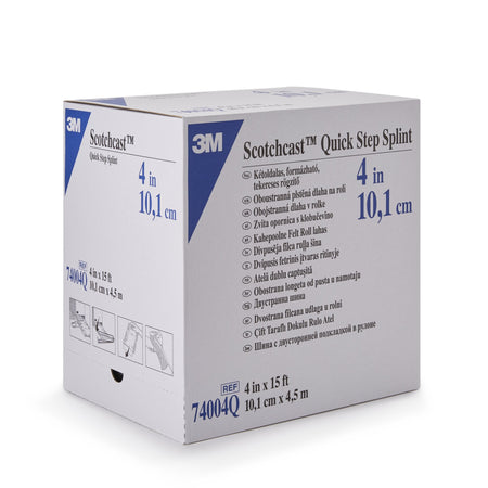 3M Scotchcast Quick Step Double Sided Felt Splint Roll, 4 Inch x 15 Foot-Padded Splint Roll 3M Scotchcast Quick Step Double Sided Felt 4 Inch X 15 Foot Felt / Fiberglass White