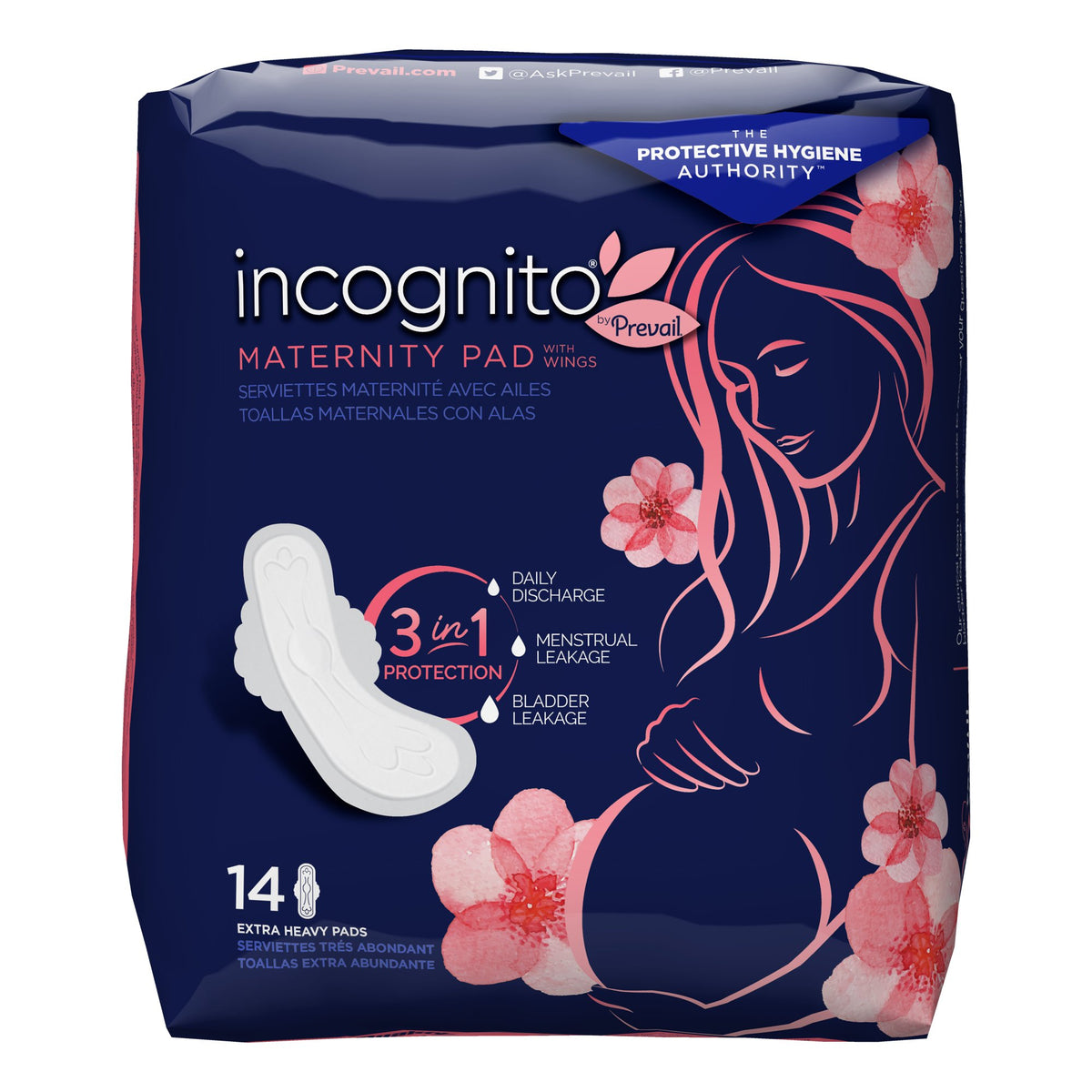 incognito by Prevail Extra Heavy Maternity Pad, 13 Inch Length-Maternity Pad incognito by Prevail Maternity Pad with Wings Heavy Absorbency