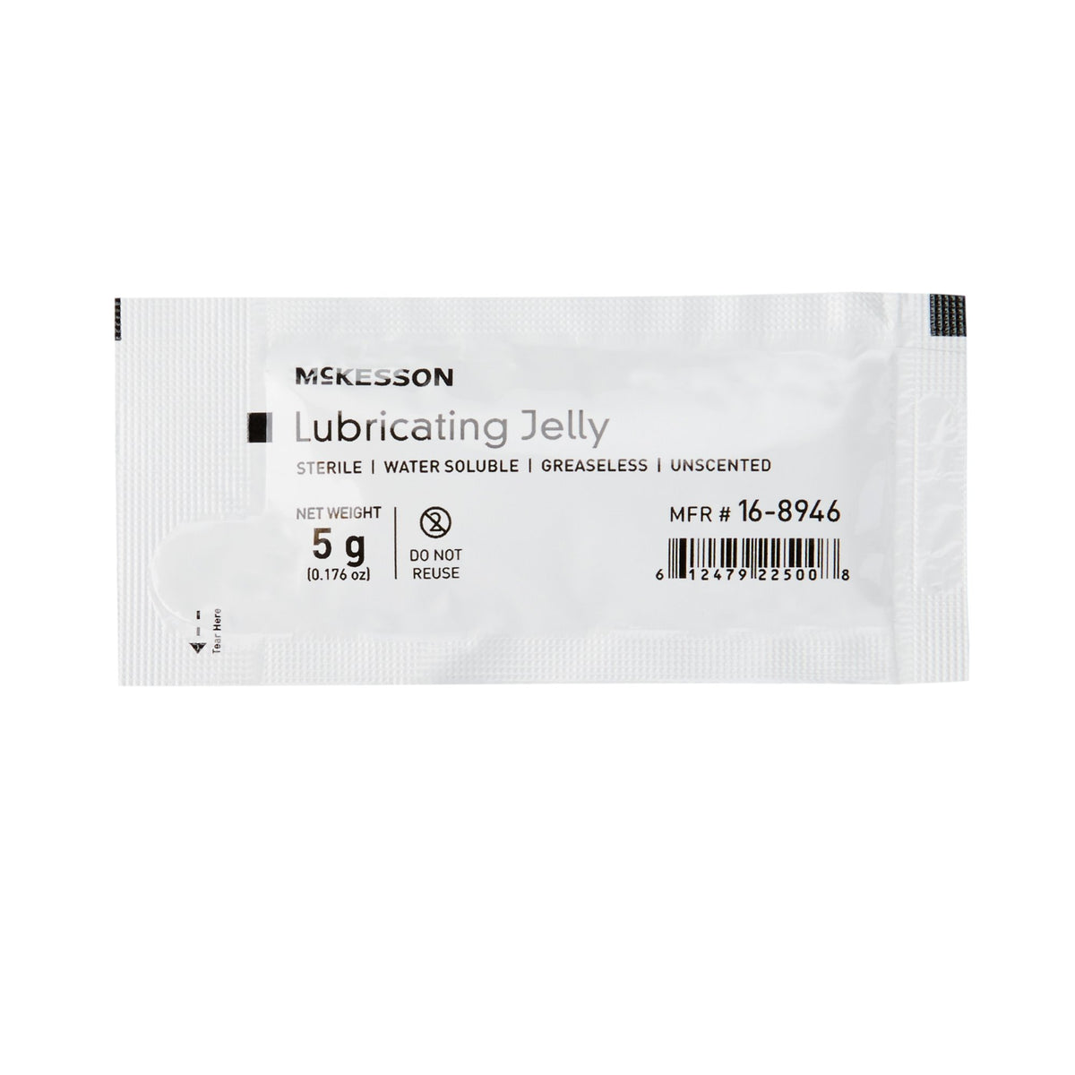 McKesson Lubricating Jelly, 5-gram Packet-Lubricating Jelly McKesson 5 Gram Individual Packet Sterile