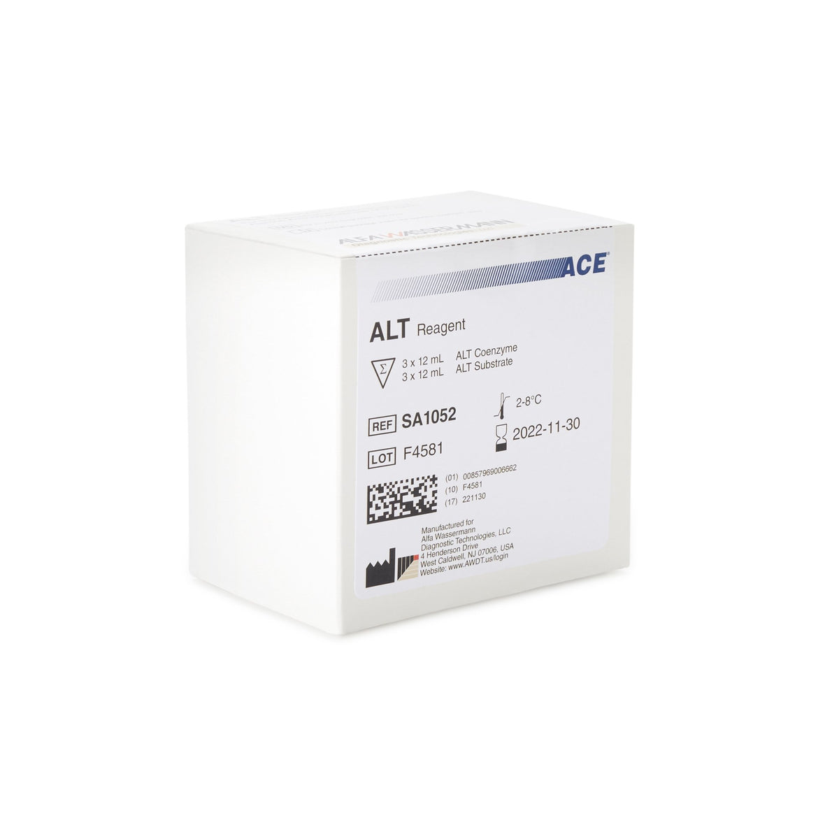 Ace General Chemistry Reagent for use with Ace Axcel / Ace Alera Clinical Chemistry Systems, Alanine Aminotransferase (ALT)-General Chemistry Reagent Alanine Aminotransferase (ALT) For ACE Axcel / ACE Alera Clinical Chemistry Systems 450 Tests