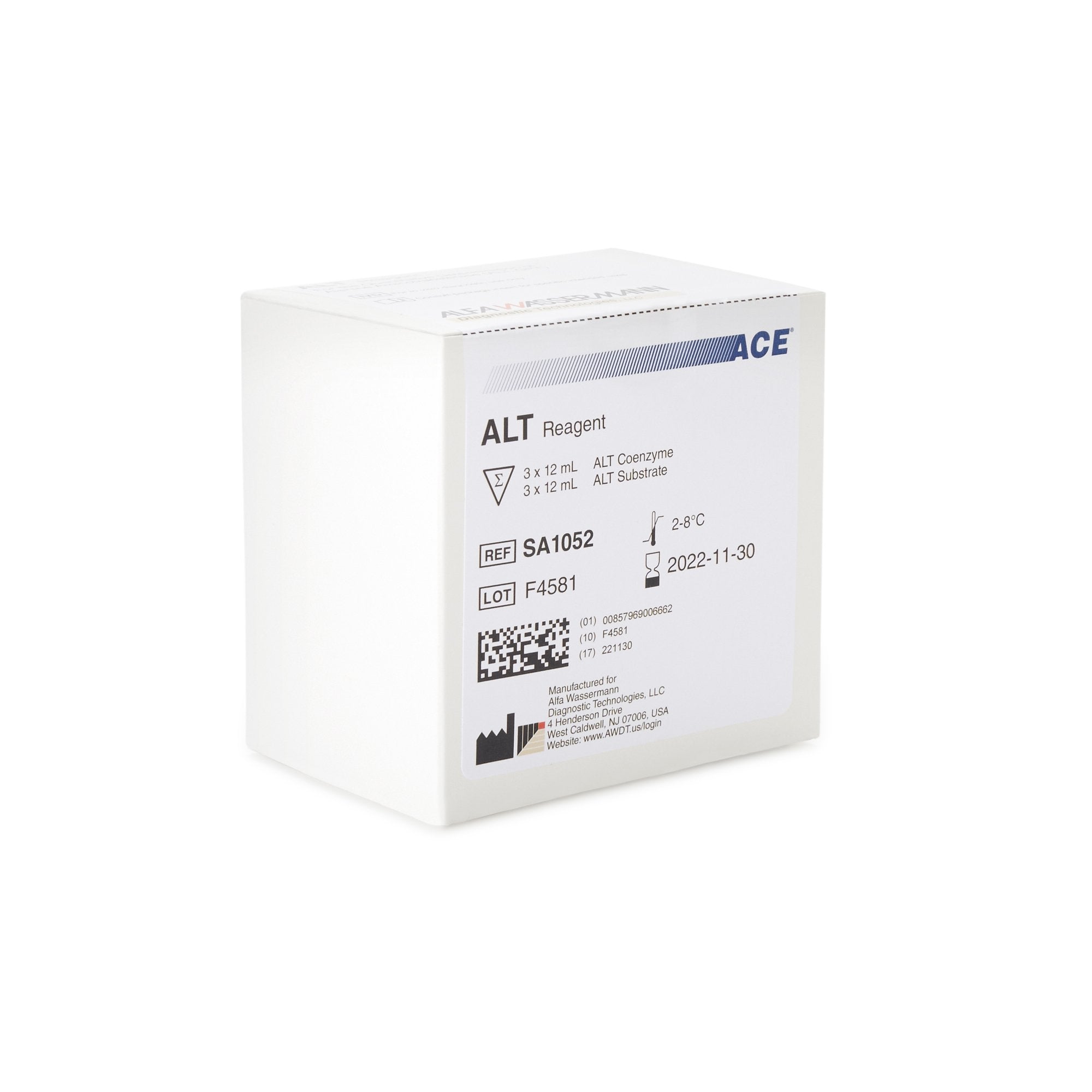 Ace General Chemistry Reagent for use with Ace Axcel / Ace Alera Clinical Chemistry Systems, Alanine Aminotransferase (ALT)-General Chemistry Reagent Alanine Aminotransferase (ALT) For ACE Axcel / ACE Alera Clinical Chemistry Systems 450 Tests
