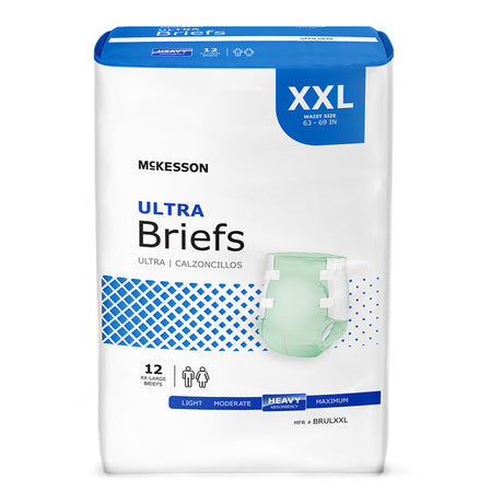 McKesson Ultra Heavy Absorbency Incontinence Brief, 2X-Large-Unisex Adult Incontinence Brief McKesson Ultra 2X-Large Disposable Heavy Absorbency