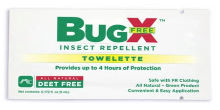 Bug X FR Insect Repellent Towelettes-Insect Repellent BugX Free Towelette Individual Packet