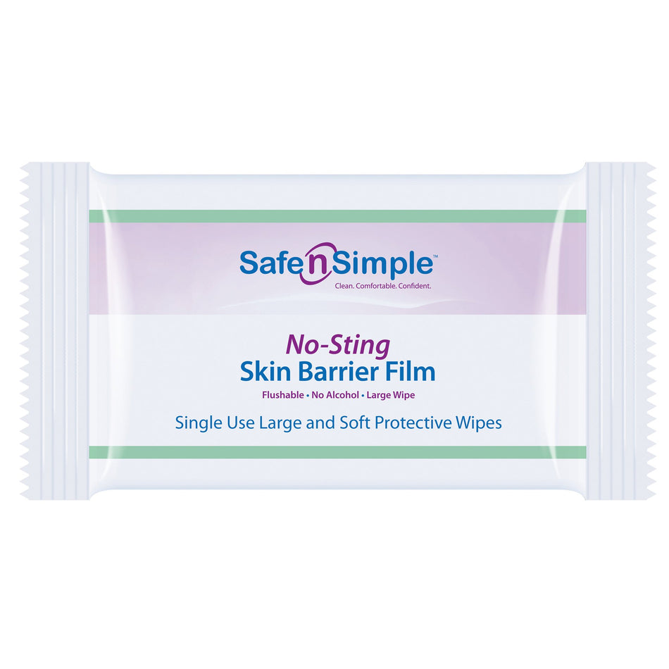 Safe N Simple No-Sting Skin Barrier Wipe, 5 x 7 Inch - Personal Hygiene>Skin Care>Prep Pads and Swabsticks - Safe N Simple