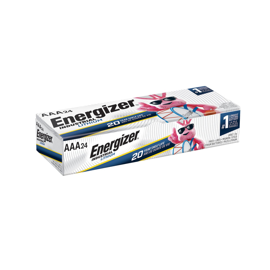 Energizer Industrial AAA Alkaline Batteries, 24 Pack-Lithium Battery Energizer Industrial AAA Cell 1.5V Disposable 24 per Pack