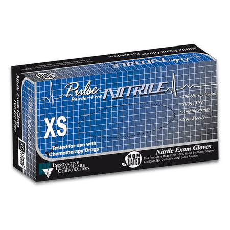 Pulse Nitrile Exam Glove, Extra Small, Aqua Blue-Exam Glove Pulse Nitrile X-Small NonSterile Nitrile Standard Cuff Length Textured Fingertips Aqua Blue Chemo Tested / Fentanyl Tested